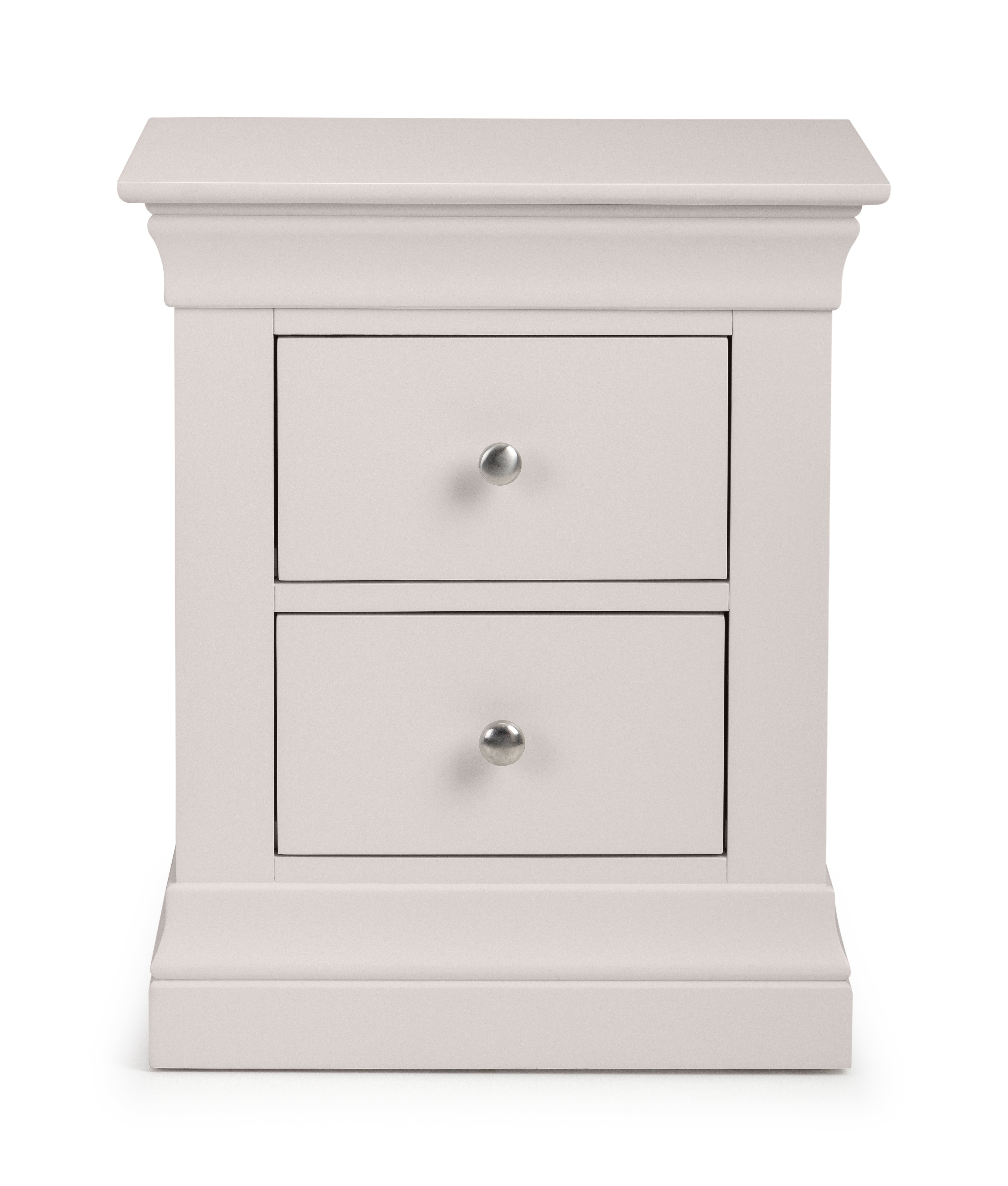 Fidel Light Grey Wood Bedside Table | 2 Drawers